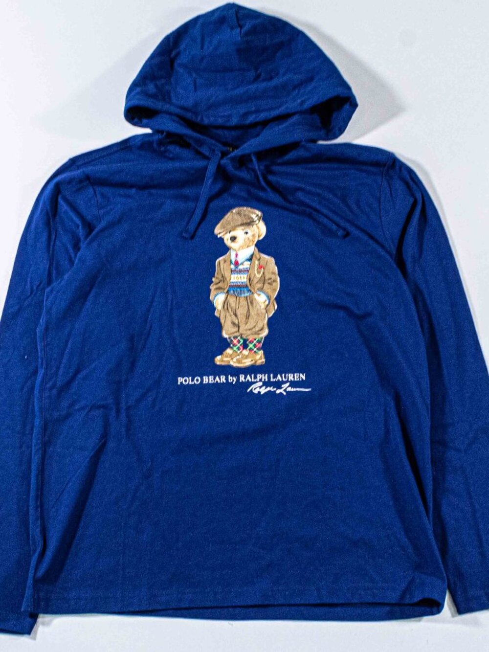 Polo Ralph Lauren Preppy Bear Lightweight Hoodie Medium Pullover Blue